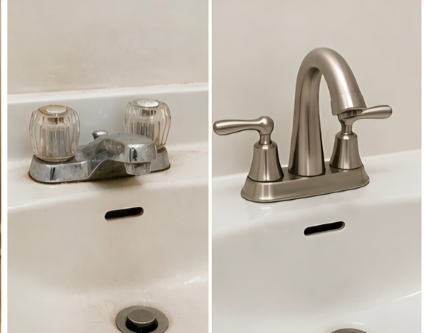Bathroom Faucet Replacement - Before and After